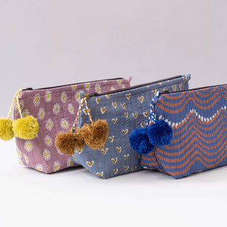 Graymarket Design Basti Sky Block Printed Makeup Pouch