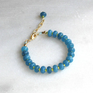 The Silver Wren Willow Beaded Stone Candy Bracelet - Olive