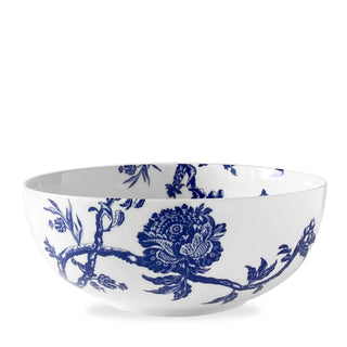 Caskata Arcadia Vegetable bowl with blue floral and branch pattern on a white background