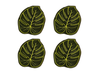 Monstera Leaf linen cocktail napkins by House of Gleason. Set of 4.