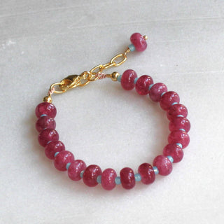 The Silver Wren Willow Beaded Stone Candy Bracelet - Olive