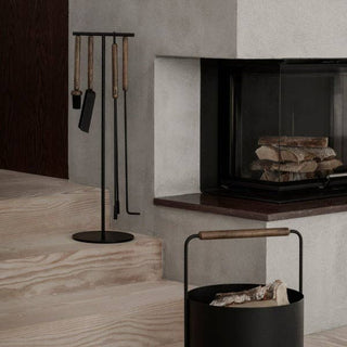 ASHI Fireplace Tool Set - 5 Pc FIREPLACE TOOL SET - BLACK HANDLE