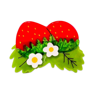 Jenny Lemons Large Strawberries and Flowers Hair Claw Clip