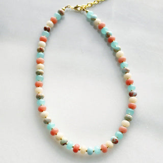 The Silver Wren Desert Morning Stone Candy Necklace, Pastel Layering