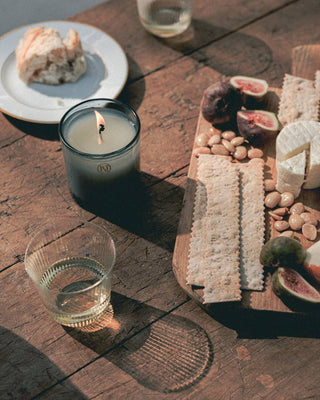 Dusk candle by Lavune 
notes of black tea and white florals fill the air, creating a signature scent for your home.