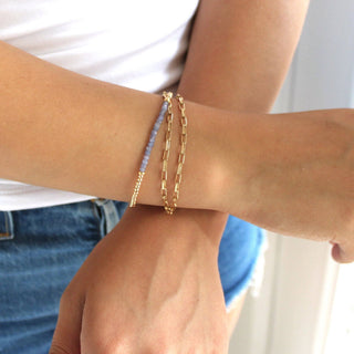 Tanzanite bead bracelet accented with gold filled accent beads