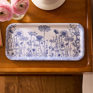Caskata Summer Blues Small Rectangular Birchwood Tray