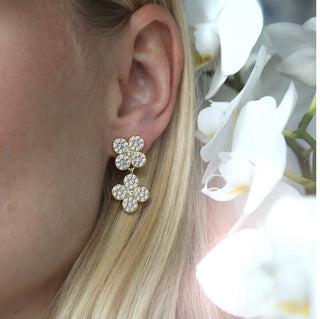 Asha  14K Vermeil Pave Felicity Double Earring