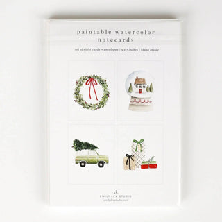 Emily Lex Studio Christmas cheer paintable watercolor notecard set