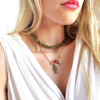 The Silver Wren Willow Candy Bead Necklace Blue