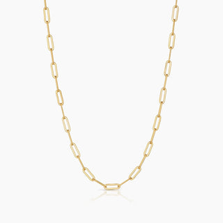 14k gold plated paperclip necklace adjusts up to 18" in length by Thatch.