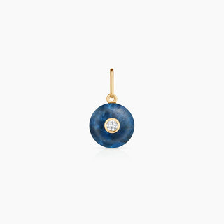14k gold plated, hand carved apatite, cubic zirconia Charm by Thatch 
Dimensions 7mm x 4mm