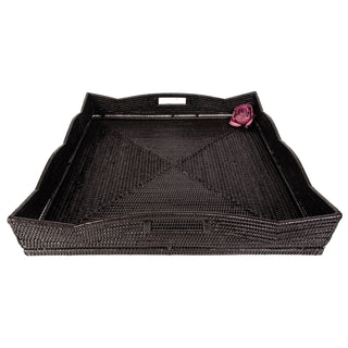 Artifacts Rattan™ Scallop Collection Square Tray: Honey Brown / 24"x24"