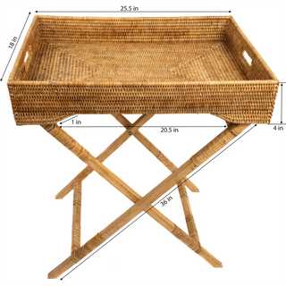 Artifacts Rattan™ Butler Tray & Table : Honey Brown