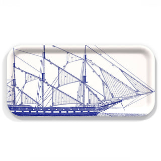 Tray featuring a maritime sailing vessel print by Caskata 11L x 5W.
