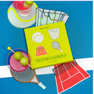 Piecework Tennis Set of 4 Cocktail Napkins