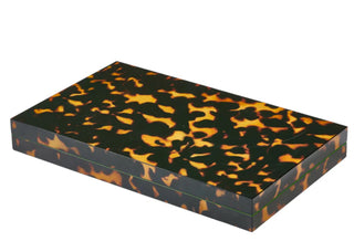Tortoise shell Lacquer Backgammon by Addison Ross. 