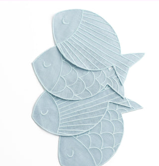 Here fishy, fishy! We’ve fallen hook, line, and sinker for our set of sardine cocktail napkins by Piecework.  These swimmers — made from 100% linen — are truly the catch of the day. Comes in picture-perfect packaging designed to resemble a sardine tin.
