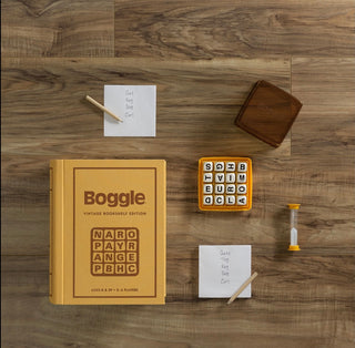 Boggle Cube Configuration Boggle Vintage Bookshelf Edition Game – Two Sycamore