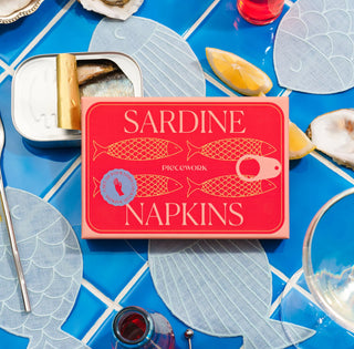 Piecework Sardines Set of 4 Cocktail Napkins