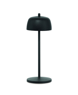 Cordless table lamp in black with a dome shaped top