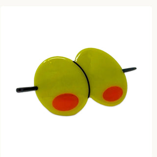 A pair of novelty round sunglasses with bright yellow lenses, orange circular accents, and black temple arms, shown on a plain white background.