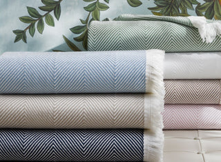 Leo is a generously oversized herringbone throw by Matouk with a soft hand and beautiful weight. Crafted from 100% cotton, it features a large herringbone pattern and short fringe for a contemporary finish. It’s available in a range of colors for any type of space and is perfect for gifting.

100% cotton. Made in Portugal.

Oversized Throw: 60" W x 90" L

Care: Machine wash warm. Do not use bleach or fabric softener. Tumble dry medium heat.