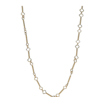 Asha Quatrefoil Necklace
 This gold dipped necklace measures 34" and can be worn long or doubled for a different look.  Wear it on its own or with any of our charms! 