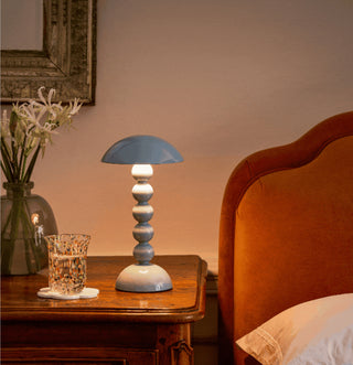 Addison Ross Lacquer Rechargeable Bobbin Led Lamp-Pale Denim