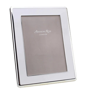 White enamel 5x7  frame with  a curved silver edge by Addison Ross. 