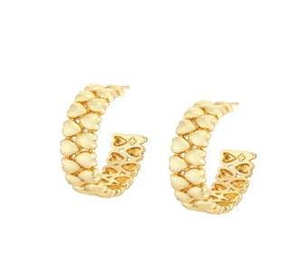 14k gold dipped Esme hoop by Asha

.4"w x 1" hoop