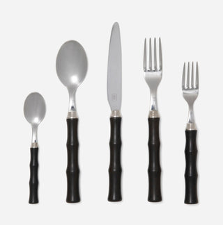 Dark Brown Flatware by Blue Pheasant - 5 pc set which includes knife, dinner fork, salad fork, soup and tea spoon. 
