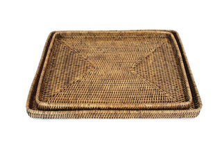 Woven rectangular tray by Matahari 
16”x12”