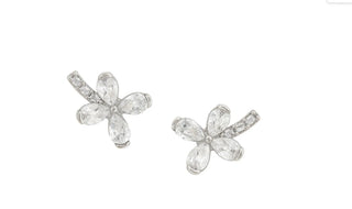 White rhodium Iona pave climber by Asha with CZ clover 
.5"W x .65"L