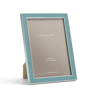 Chambray enamel frame with silver trim by Addison Ross. Size 5x7. 