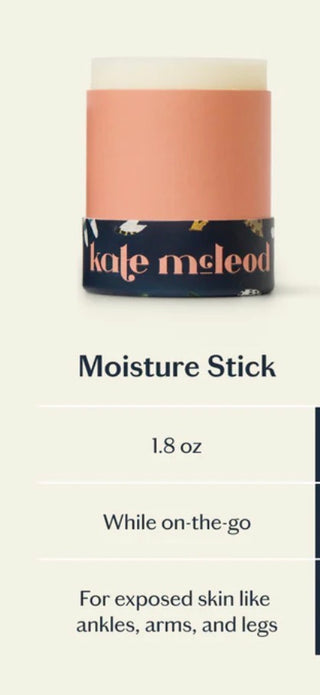 Keep bugs at bay while keeping skin soft with our all-natural insect repellent and deeply nourishing solid moisturizer. This moisture stick by Kate McLeod is perfect for on the go. Powered by a bug-blocking blend of citronella, geranium, cedarwood, and lemongrass, it helps repel insects while delivering deep hydration from rich cocoa butter and nourishing oils. This solid formula melts effortlessly into skin to leave it smooth, protected, and lightly scented with a fresh citrus scent that bugs hate.
