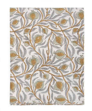
Hand block leaves and pomegranate print cotton tablecloth by Walter G. 
Size
59 x 110" / 150 x 280cm
