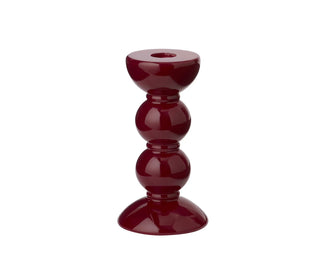 Acrylic lacquered bobbin shaped candle stick holder by Addison Ross. 