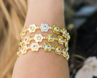  14k gold dipped Margot cuff accented with cz