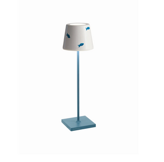 Ceramic Shade with fish prints on shade. Used as a decorative cover for the Poldina pro.