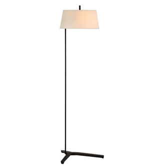 Thomas O'Brien for Visual Comfort Francesco hand forged iron floor lamp with white linen shade