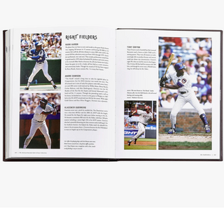 Graphic Image's Open book showing pages with baseball player images and text