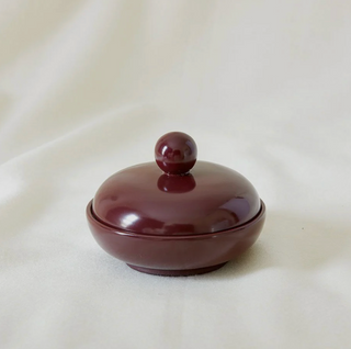 Bordeaux Thomas O'Brien Bauhaus Dresser Container with a lid on a white background