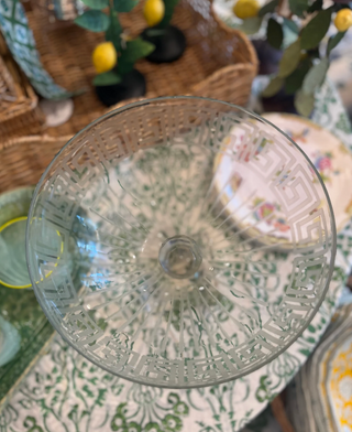 Pitt Street Etched Glass Pedestal Bowl- 12"