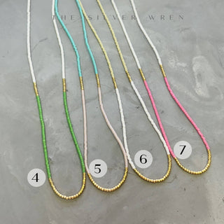The Silver Wren Lithe Beaded Necklace - Turquoise and Turquoise -16 inch
