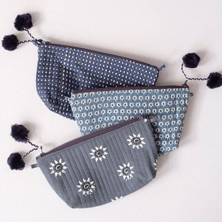 Graymarket Design Navi Ocean Block Printed Makeup Pouch