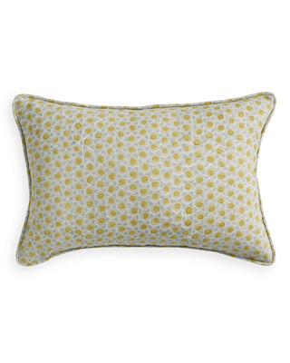 Hand block mosaic print linen pillow size 30 x 45
