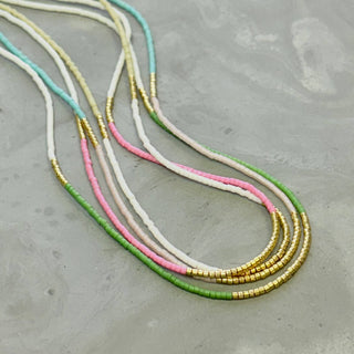 The Silver Wren Lithe Beaded Necklace - Turquoise and Turquoise -16 inch