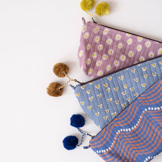 Graymarket Design Basti Sky Block Printed Makeup Pouch
