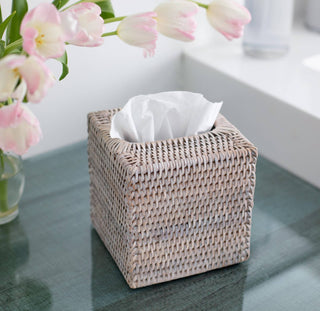 Artifacts Rattan™ Column Tissue Box Cover: Honey Brown
